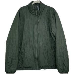 Under Armour Storm Cold Gear quilted olive green full zip fitted jacket size XXL